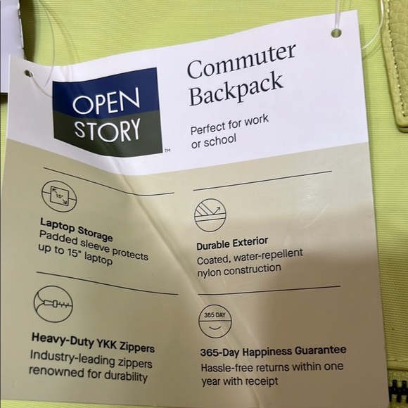 Signature 16" Commuter Backpack - Open Story™ Lime Green Commuter Backpack NWT - Picture 9 of 12
